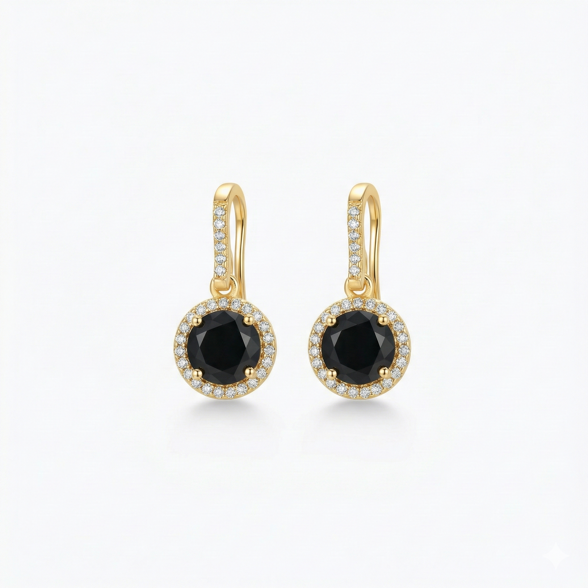The Midnight Cascade Earrings - Noir & Gold