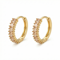Golden Champagne Princess-Cut Huggie Hoops