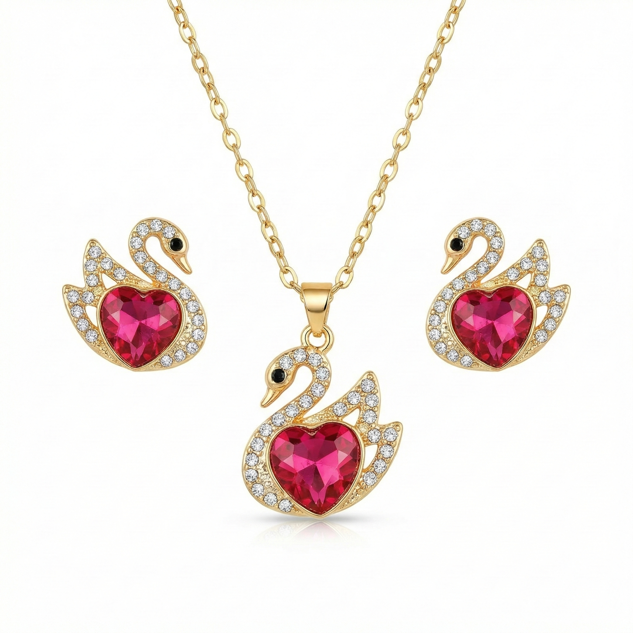 The "Ruby Love" Swan Set