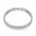 The "Double Radiance" Silver Tennis Bracelet