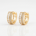 Gold Double-Row Huggie Earrings