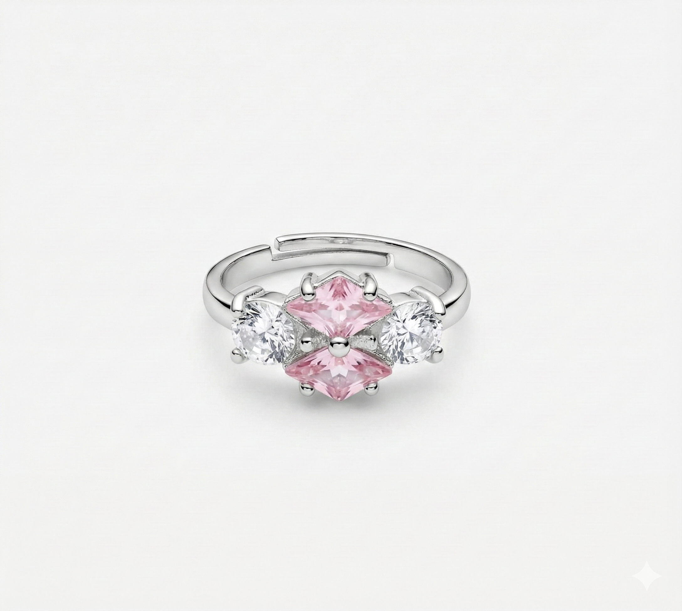 Soft Pink Geometric Ring