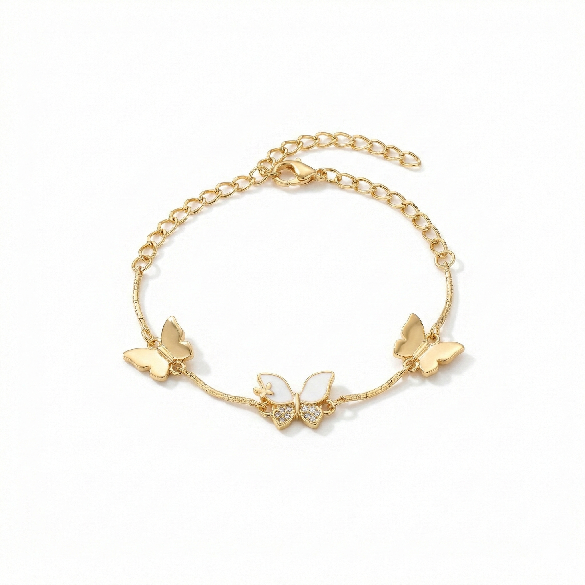 The "Snow White" Butterfly Charm Bracelet