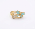 The Azure Bloom & Heart Ring